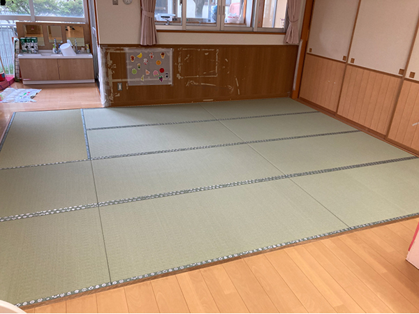 こども園の畳の入れ替えで『ウォッシャブル畳きよらか』をご採用いただきました。